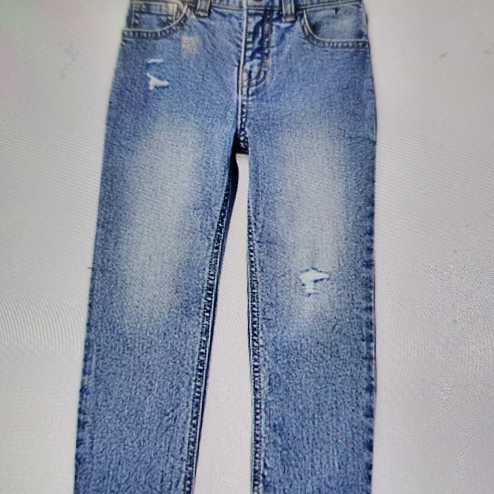 Blue Skinny Jeans with Distressed Details
